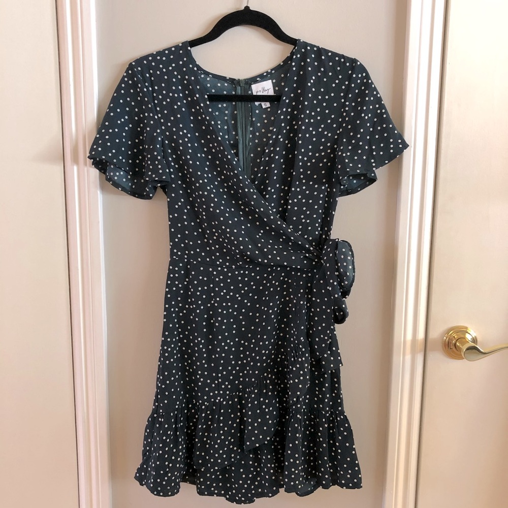 Princess Polly Green Polka Dot Mini Dress